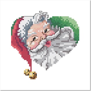 Santa Claus Heart Portrait Posters and Art